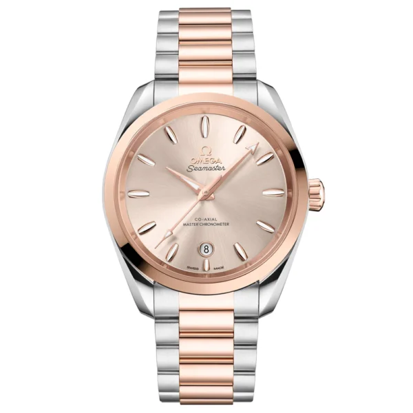 OMEGA Seamaster Aqua Terra Shades 38mm Linen Dial 18ct Rose Gold and Steel Automatic Watch
